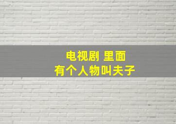 电视剧 里面有个人物叫夫子